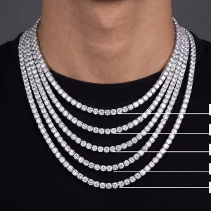 925 Silver Moissanite Tennis Chain